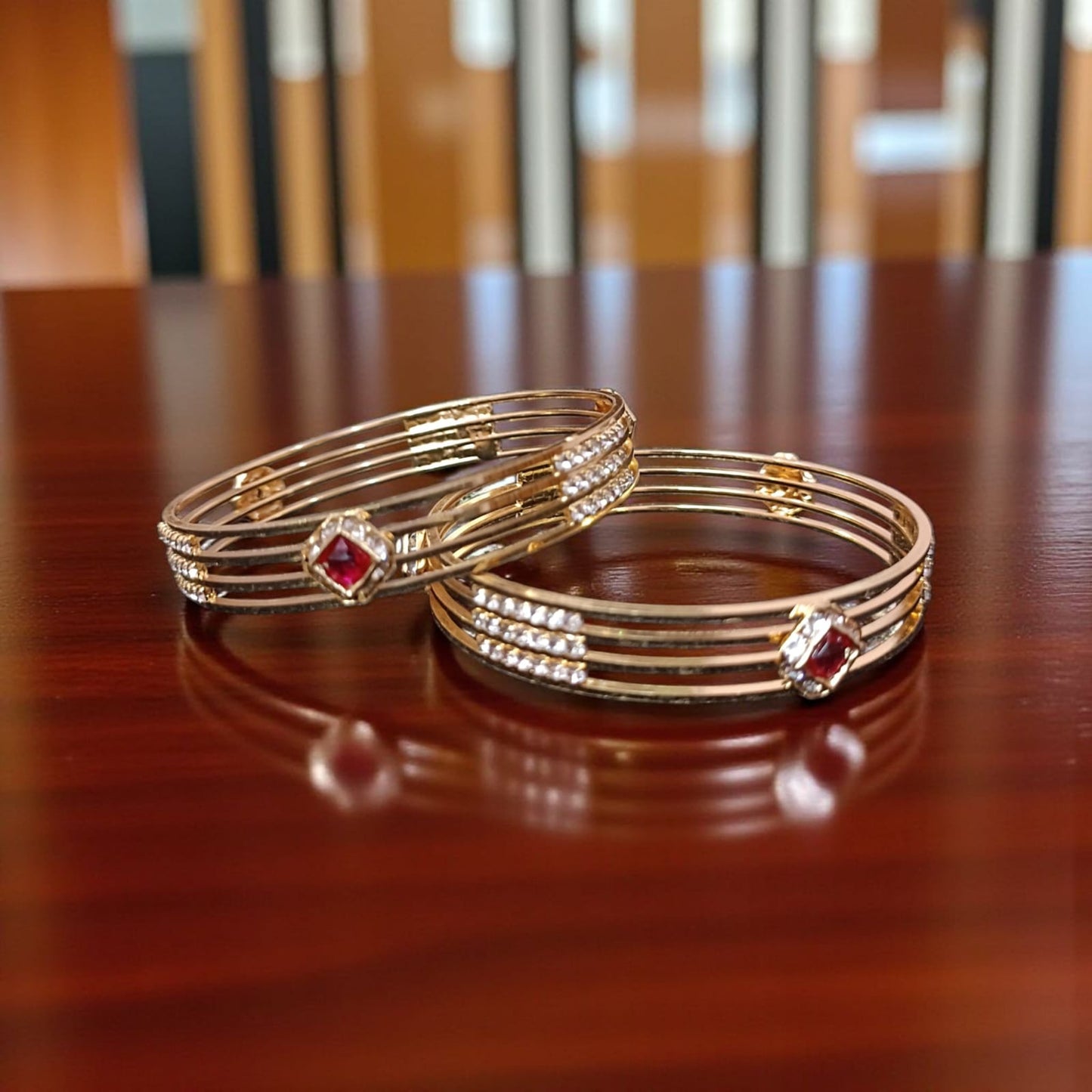 Gold Plated Traditional Bangles for Women – Set of 2