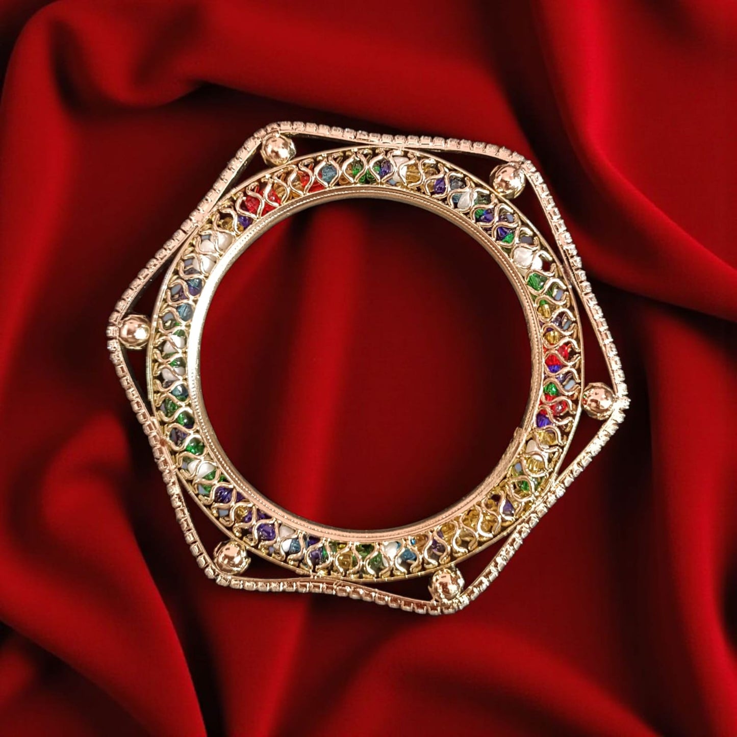 Festive Gold Designer Bangles – 4 Piece Jewelry Set