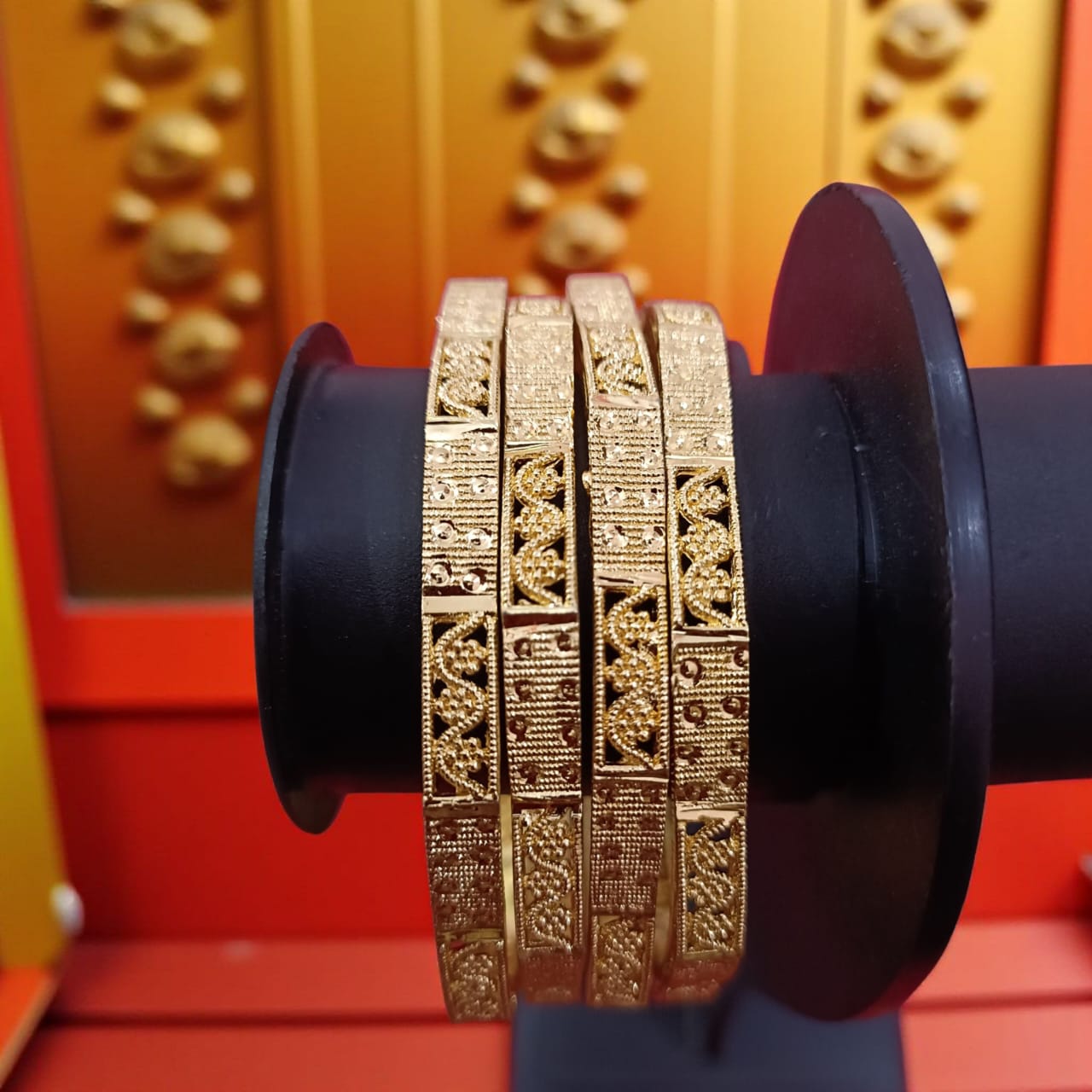 Traditional Gold Plated Indian Bangles - 4 Pieces