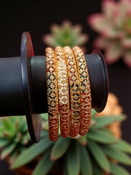 Exclusive Gold Plated Bangles - Set of 4