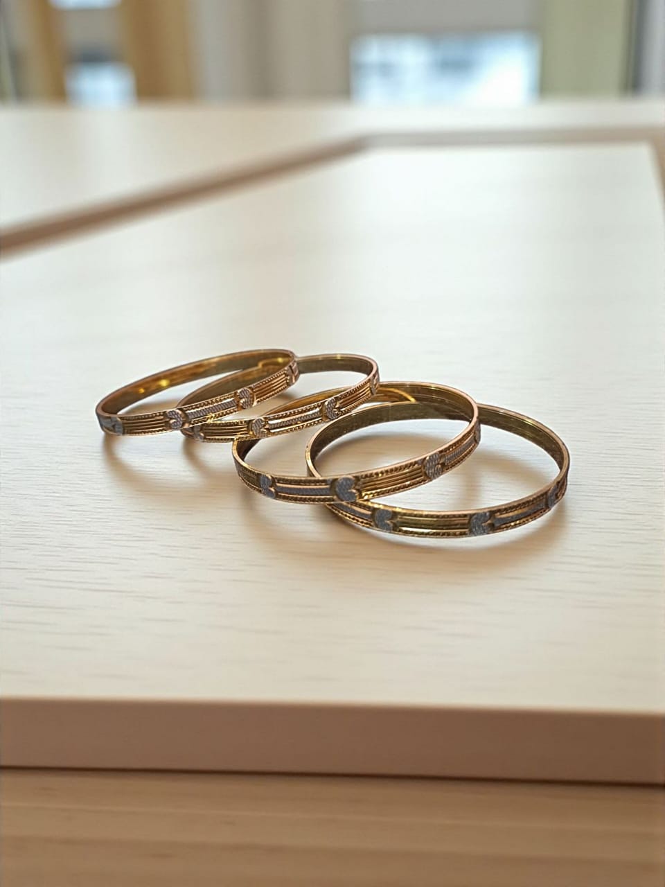 South Indian Trendy Gold Plated Bangles - Set of 4