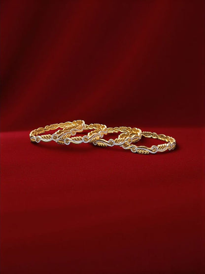 Fancy Gold Plated Indian Bangles - Set of 4