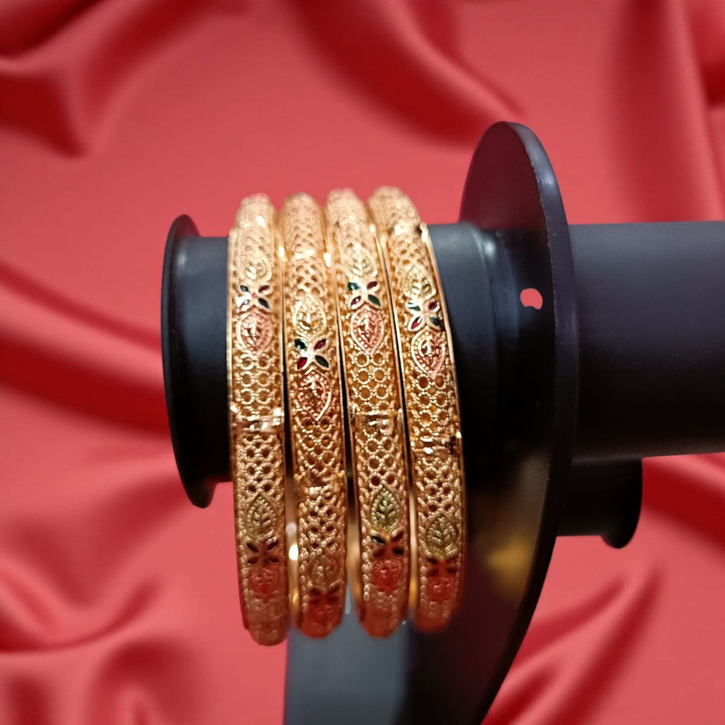 Traditional Gold Plated Indian Bangles - 4 Pieces