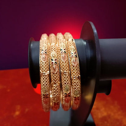 Traditional Gold Plated Indian Bangles - 4 Pieces