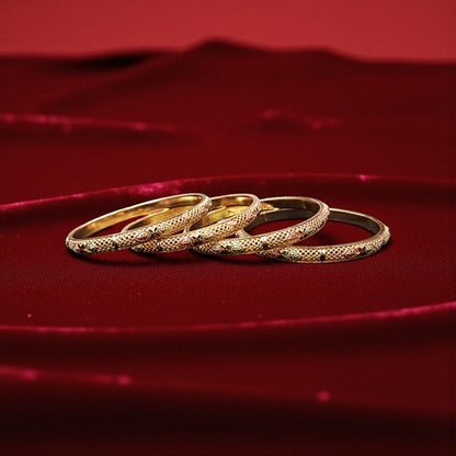Traditional Gold Plated Indian Bangles - 4 Pieces