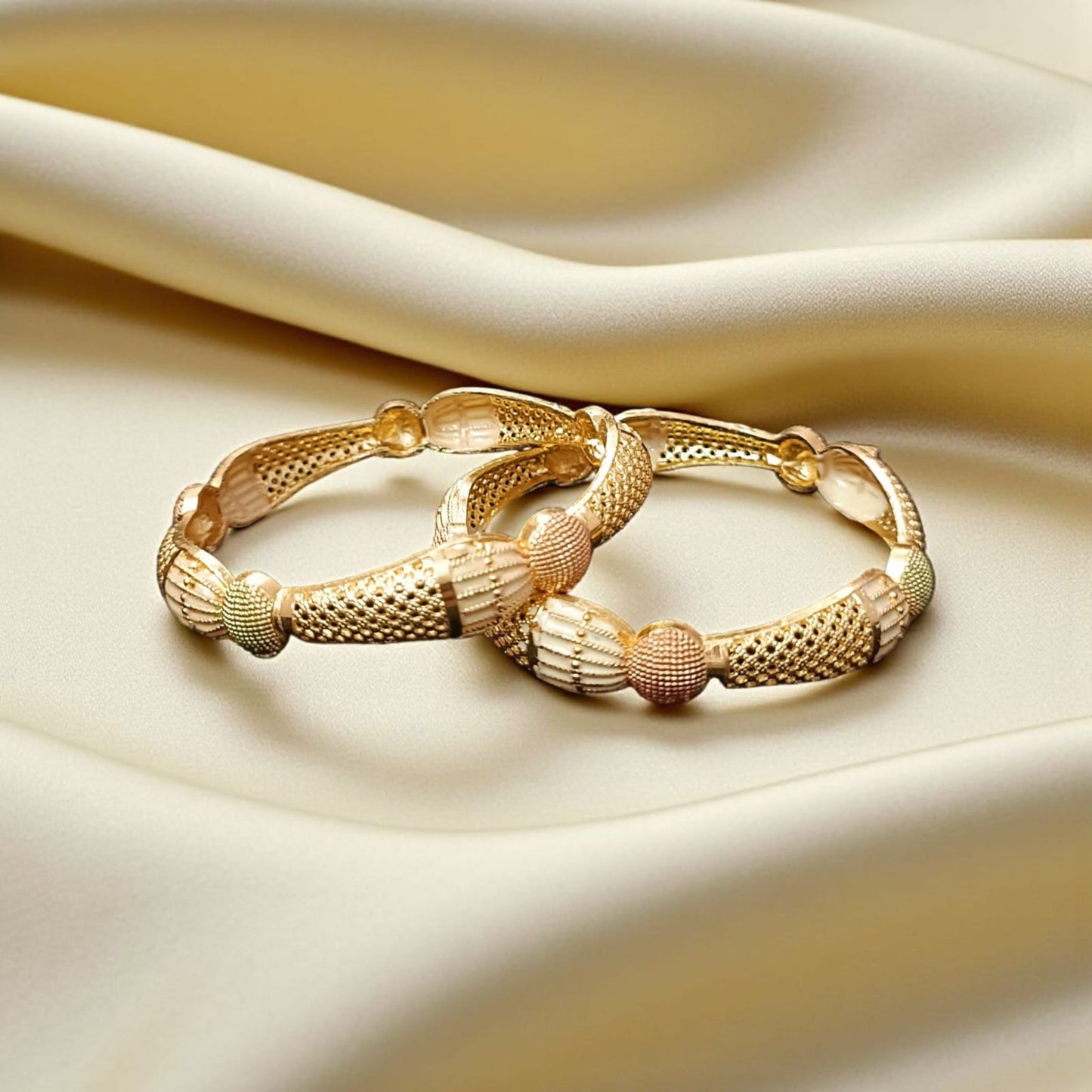 Gold Plated Fashion Bangles – Set of 2 for Women