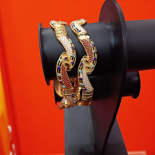 Traditional Gold Plated Indian Bangles - 2 Pieces