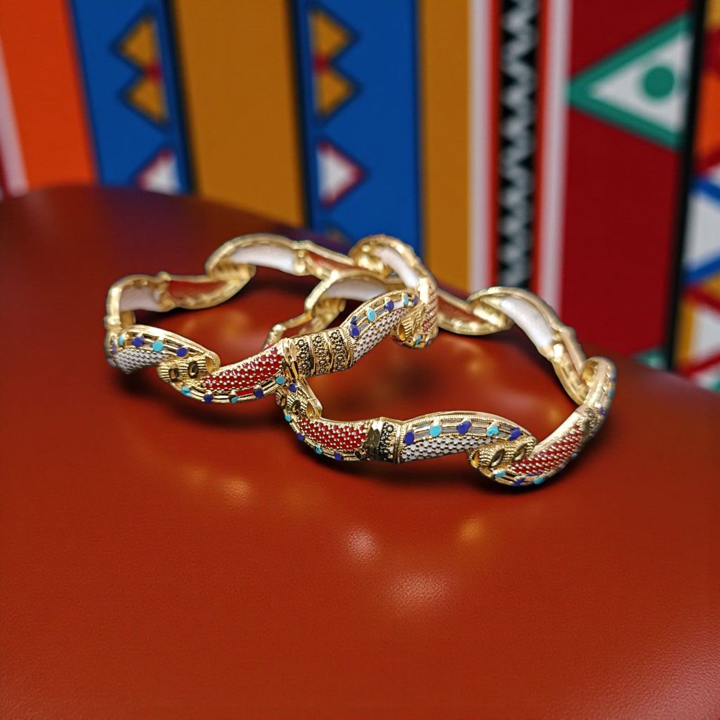 Traditional Gold Plated Indian Bangles - 2 Pieces