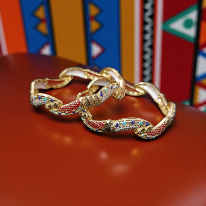 Traditional Gold Plated Indian Bangles - 2 Pieces