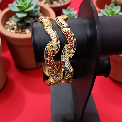 Traditional Gold Plated Indian Bangles - 2 Pieces