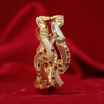 Traditional Gold Plated Indian Bangles - 2 Pieces