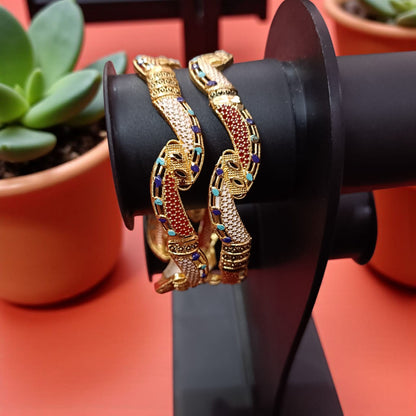 Traditional Gold Plated Indian Bangles - 2 Pieces