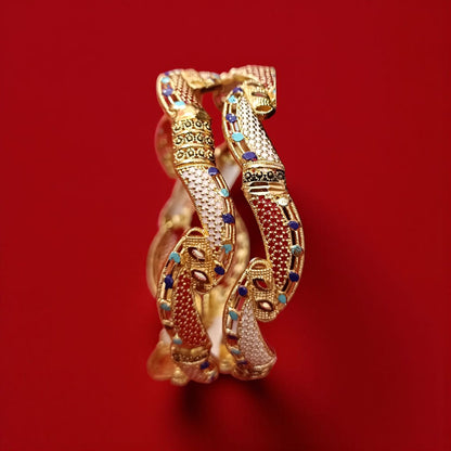 Traditional Gold Plated Indian Bangles - 2 Pieces