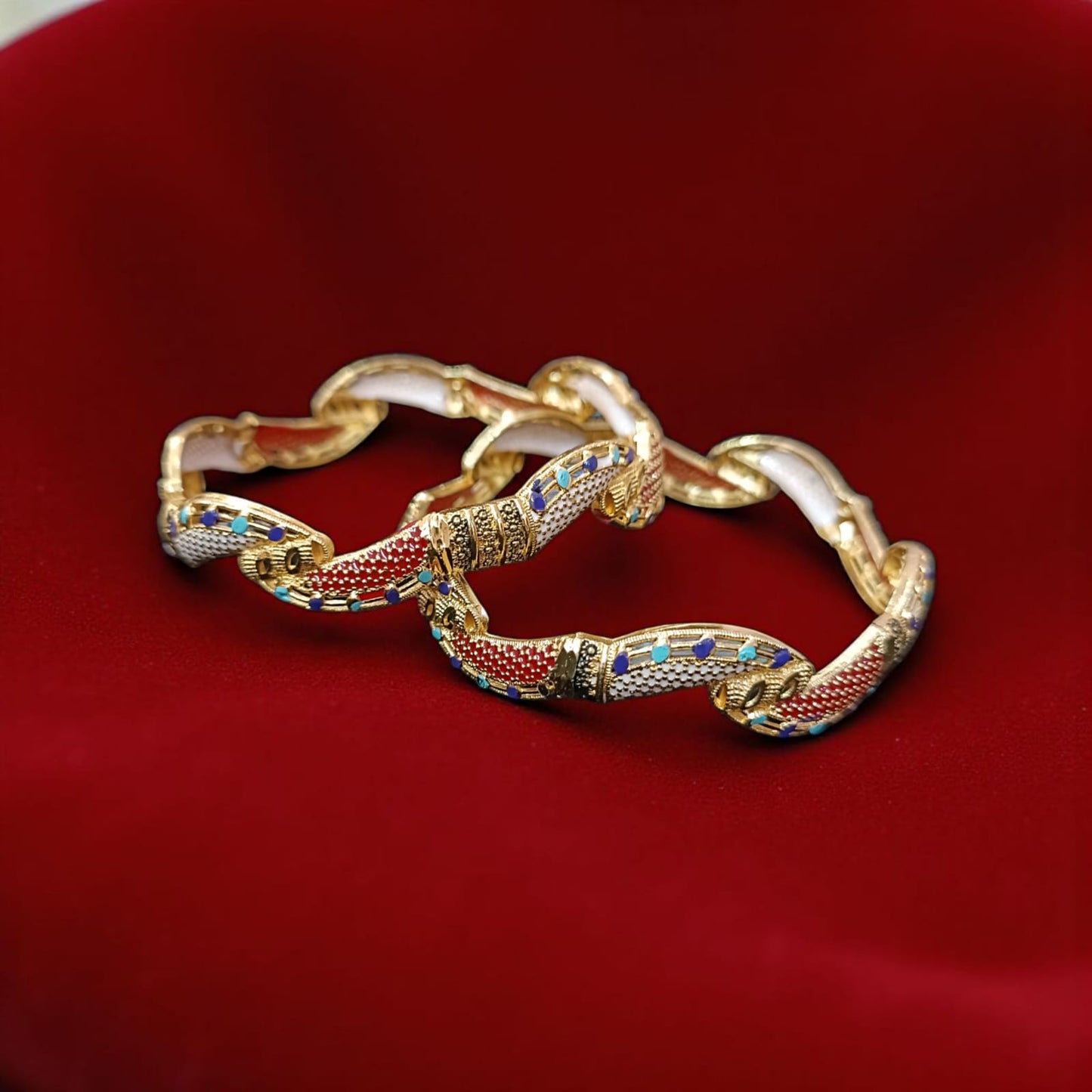 Traditional Gold Plated Indian Bangles - 2 Pieces