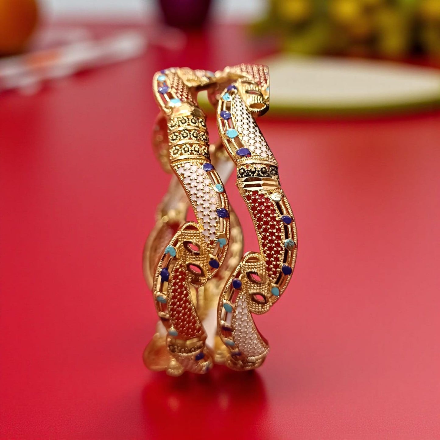 Traditional Gold Plated Indian Bangles - 2 Pieces