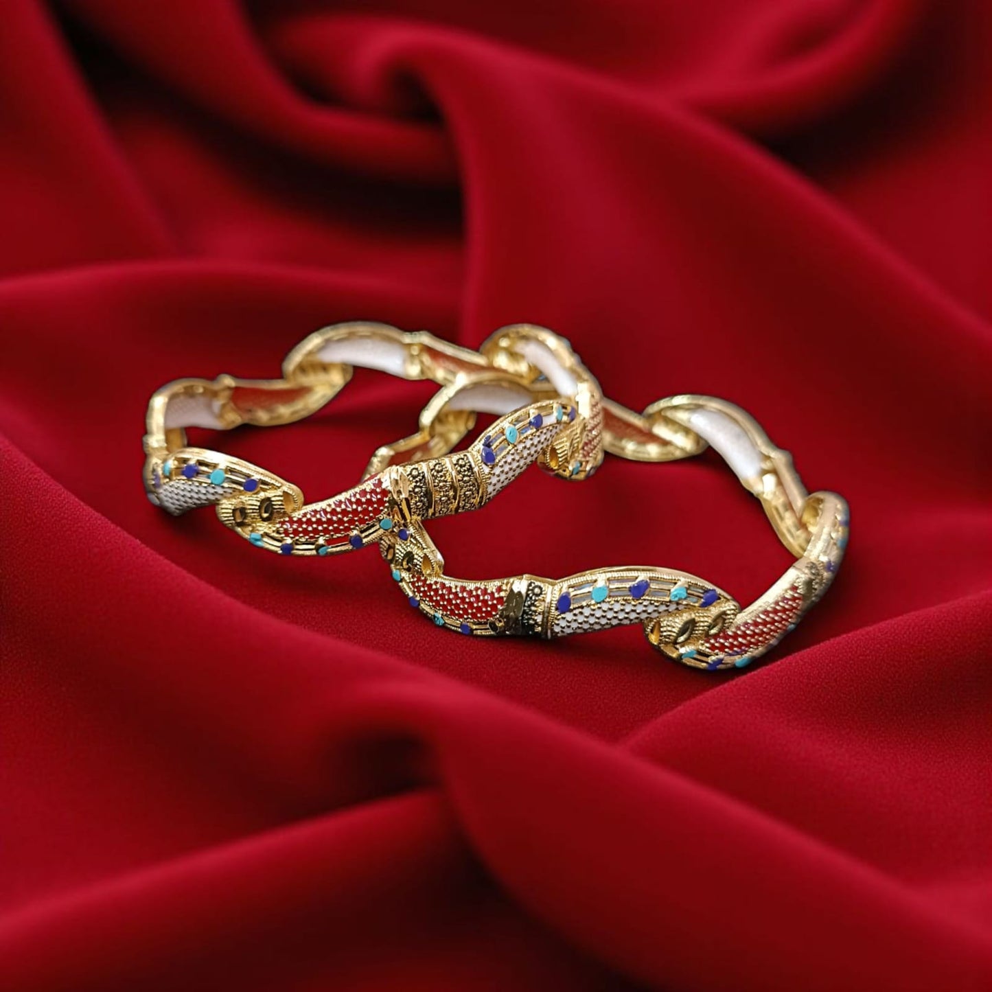 Traditional Gold Plated Indian Bangles - 2 Pieces