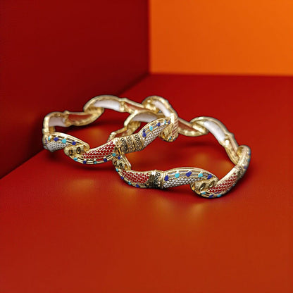 Traditional Gold Plated Indian Bangles - 2 Pieces