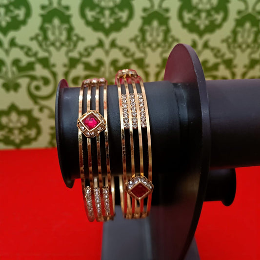 Gold Plated Traditional Bangles for Women – 2 Pc Set