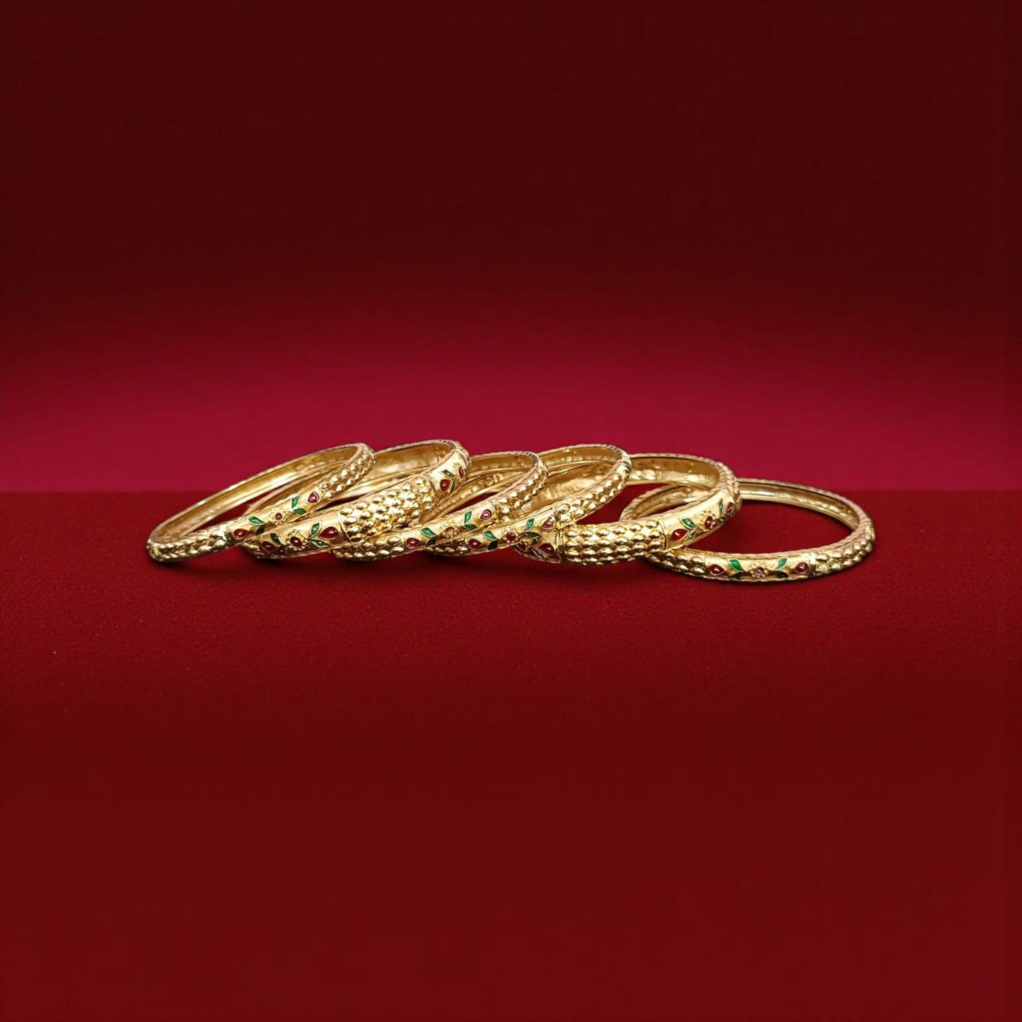 Classic Gold Designer Bangles - 6 Pieces