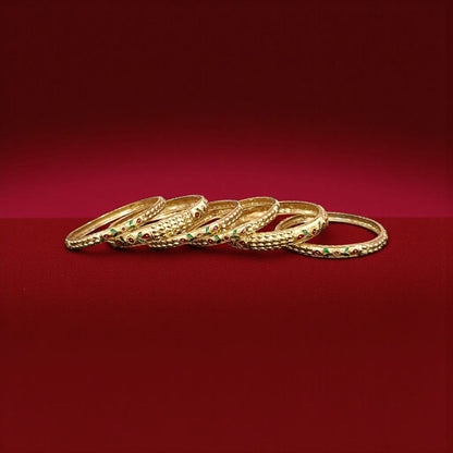 Classic Gold Designer Bangles - 6 Pieces
