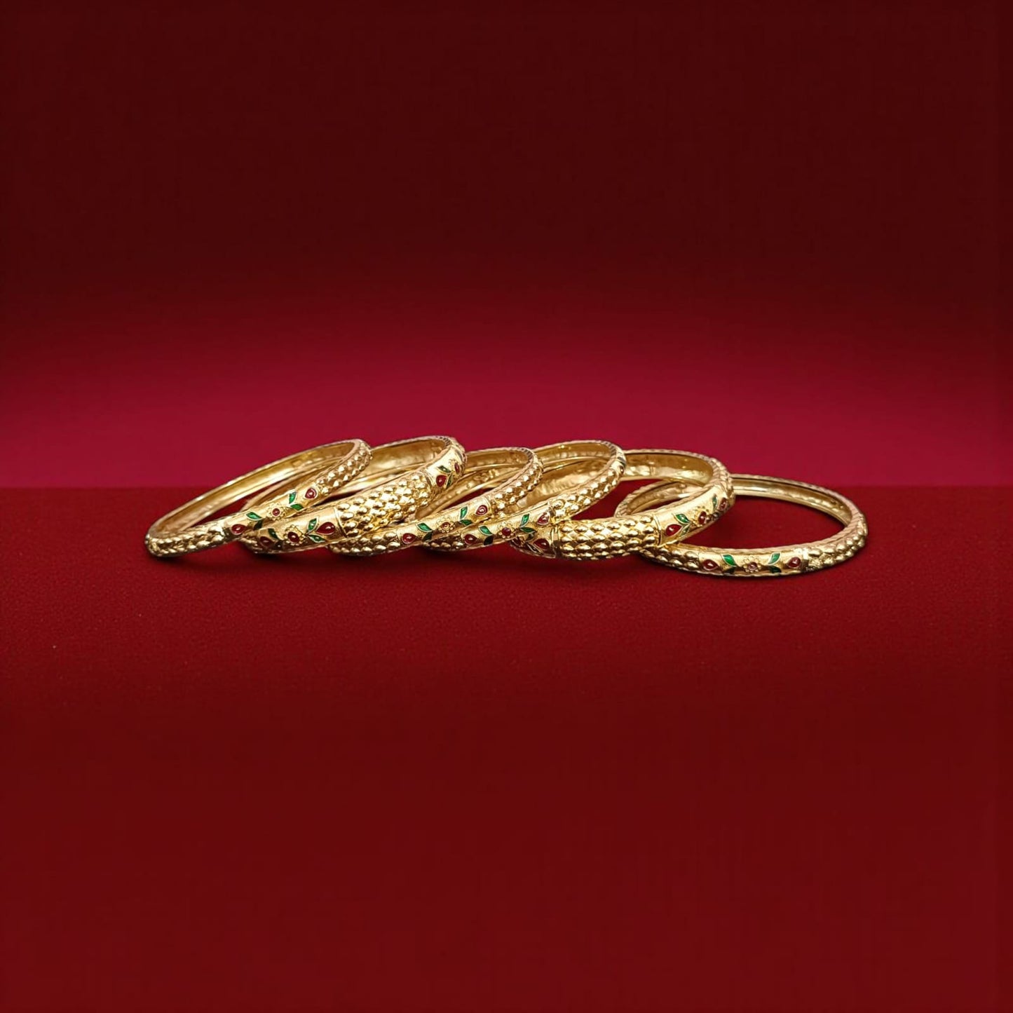 Classic Gold Designer Bangles - 6 Pieces