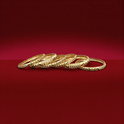Classic Gold Designer Bangles - 6 Pieces