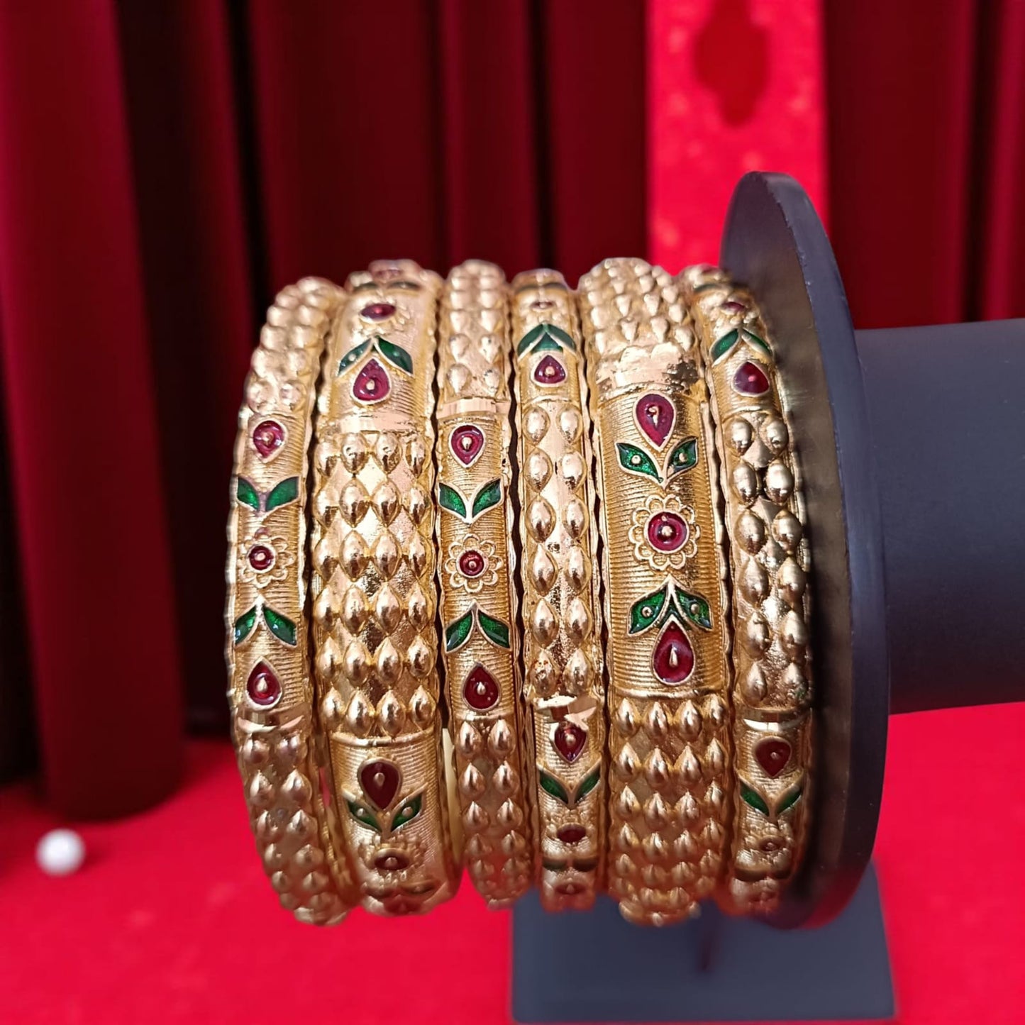 Classic Gold Designer Bangles - 6 Pieces