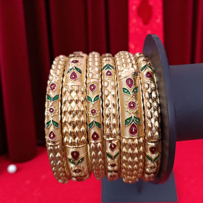 Classic Gold Designer Bangles - 6 Pieces