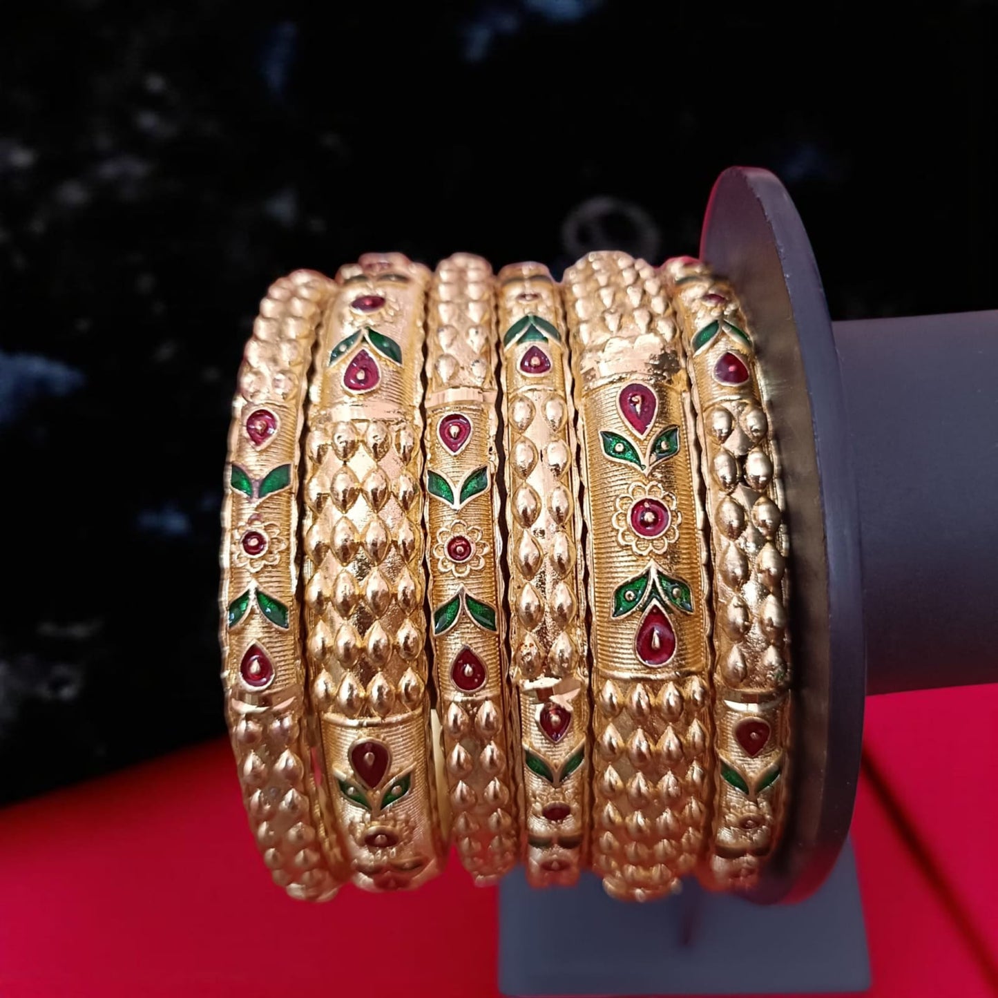 Classic Gold Designer Bangles - 6 Pieces