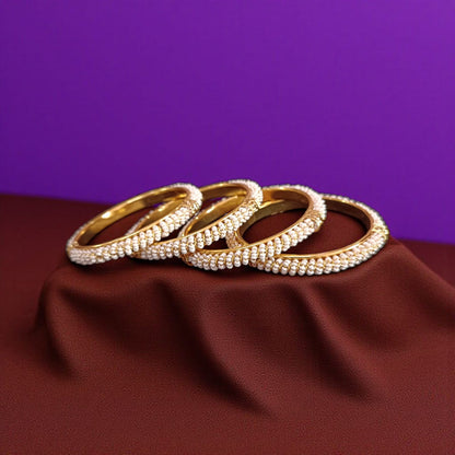Traditional Gold Plated Indian Bangles - 4 Pieces