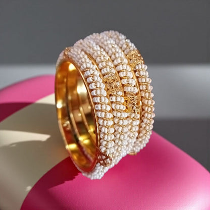 Traditional Gold Plated Indian Bangles - 4 Pieces