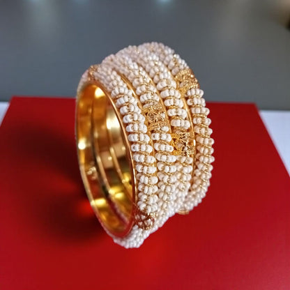 Traditional Gold Plated Indian Bangles - 4 Pieces