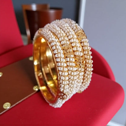 Traditional Gold Plated Indian Bangles - 4 Pieces