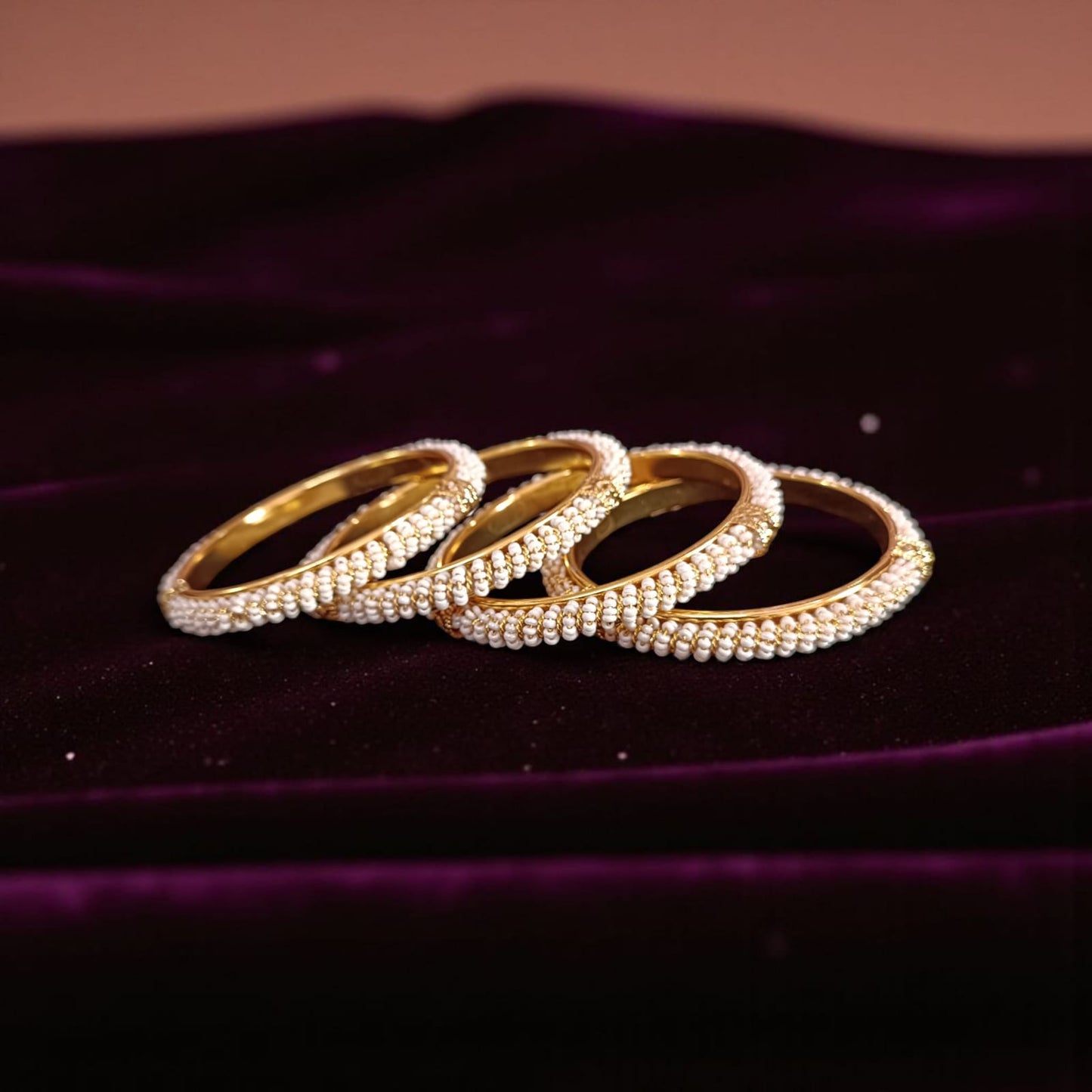 Traditional Gold Plated Indian Bangles - 4 Pieces