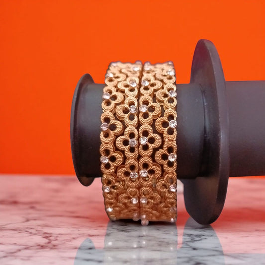 Fancy Gold Plated Bangles – Elegant Jewelry Set of 4