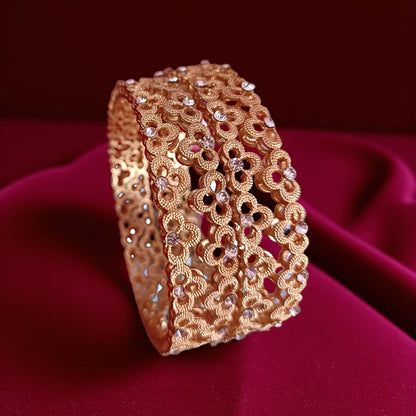 Fancy Gold Plated Bangles – Elegant Jewelry Set of 4