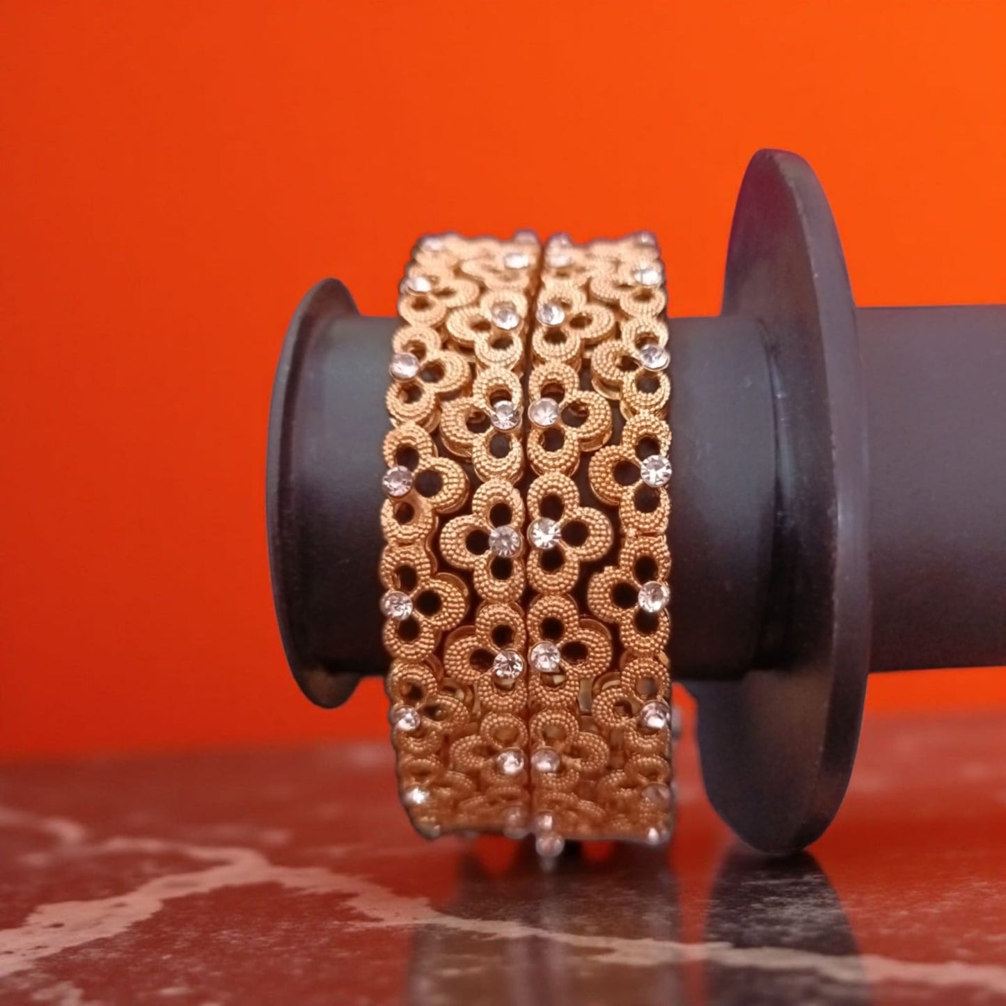 Fancy Gold Plated Bangles – Elegant Jewelry Set of 4