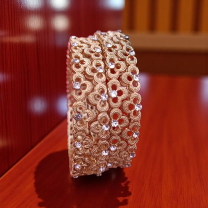 Fancy Gold Plated Bangles – Elegant Jewelry Set of 4