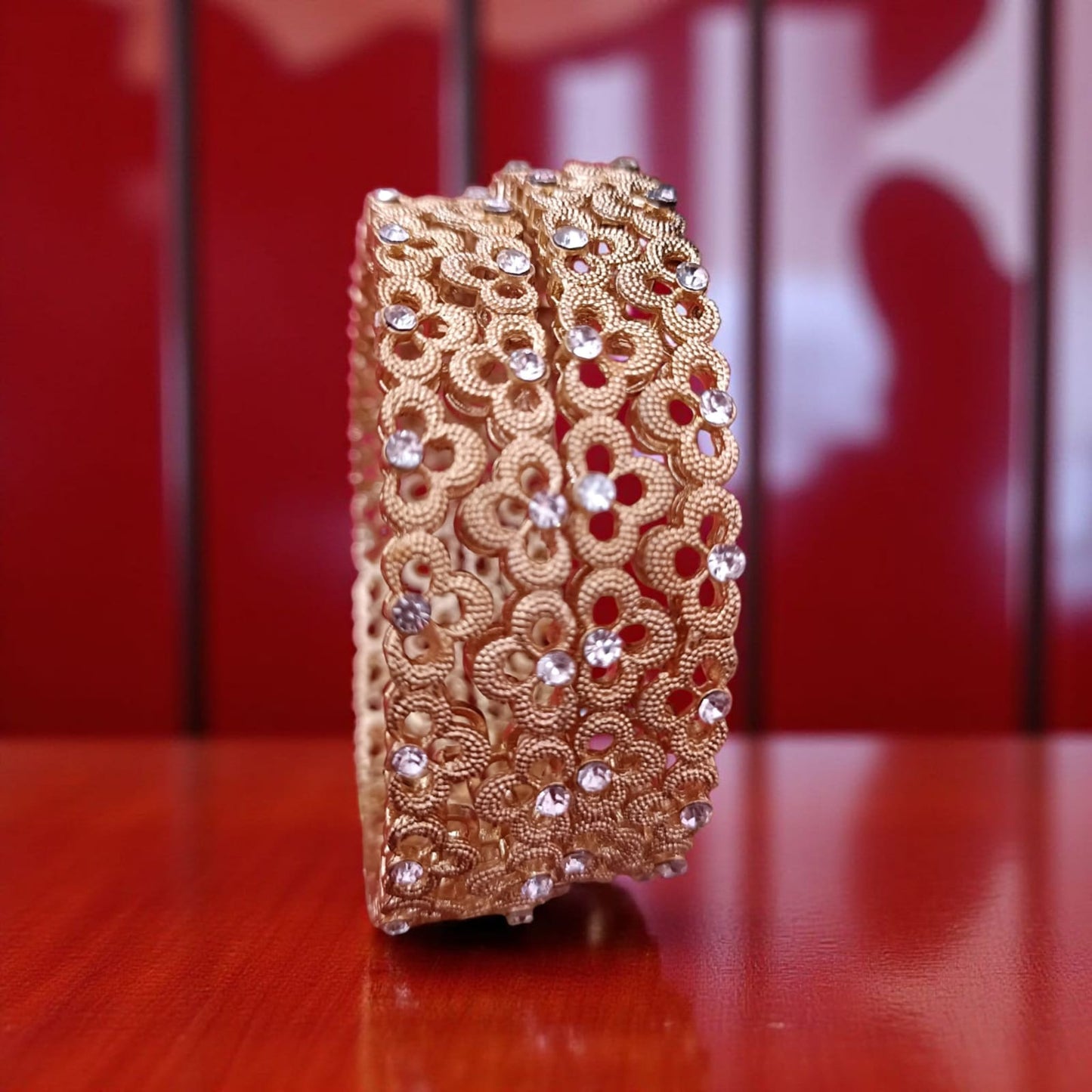 Fancy Gold Plated Bangles – Elegant Jewelry Set of 4