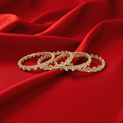 Fancy Gold Plated Bangles – Elegant Jewelry Set of 4