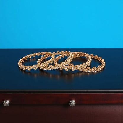 Fancy Gold Plated Bangles – Elegant Jewelry Set of 4