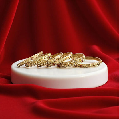 Elegant Gold Designer Bangles - 6 Pieces