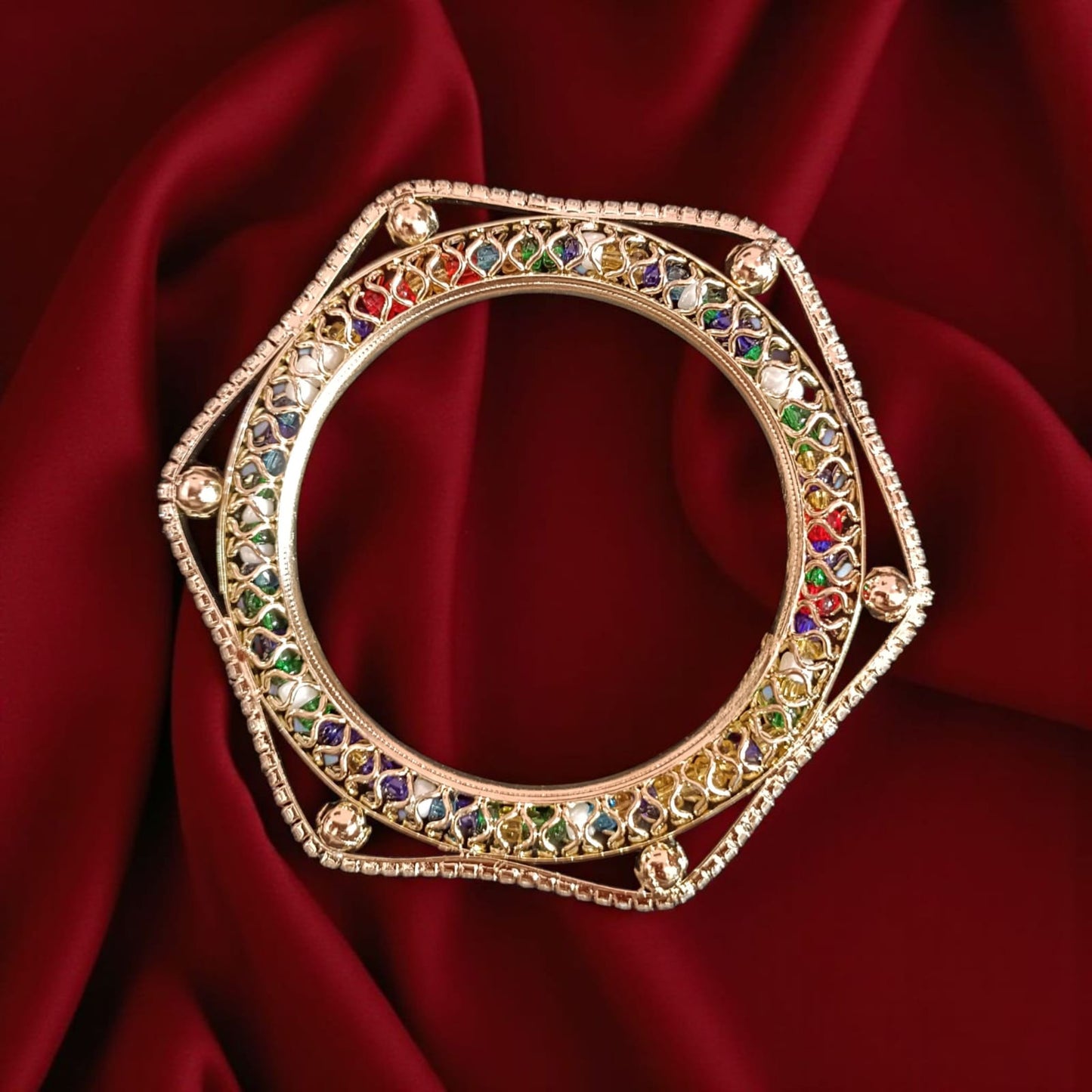 Festive Gold Designer Bangles – 4 Piece Jewelry Set