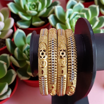 Traditional Gold Plated Indian Bangles - 4 Pieces