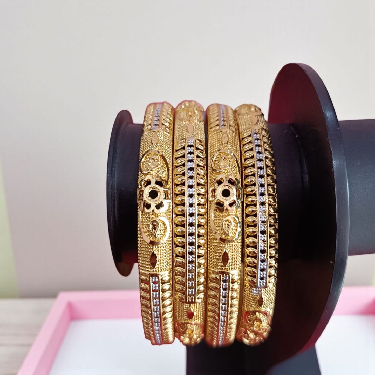 Traditional Gold Plated Indian Bangles - 4 Pieces