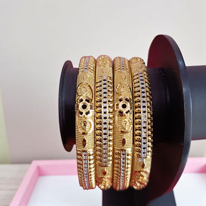 Traditional Gold Plated Indian Bangles - 4 Pieces