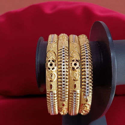 Traditional Gold Plated Indian Bangles - 4 Pieces