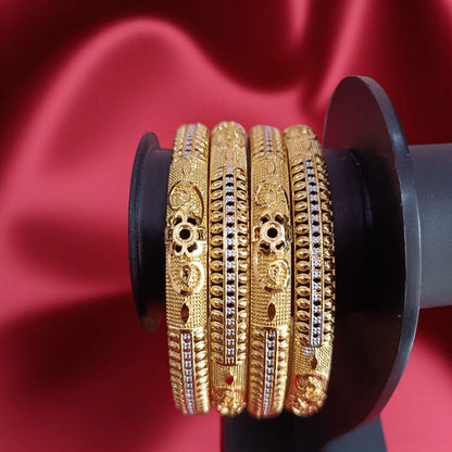 Traditional Gold Plated Indian Bangles - 4 Pieces