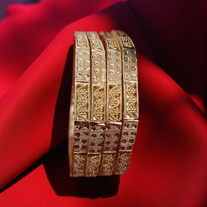 Traditional Gold Plated Indian Bangles - 4 Pieces