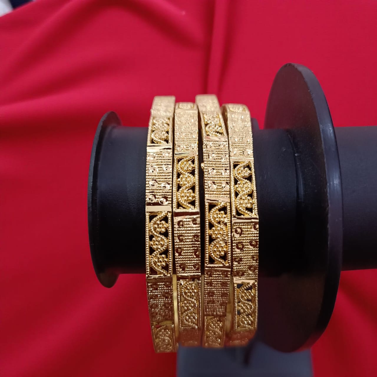 Traditional Gold Plated Indian Bangles - 4 Pieces